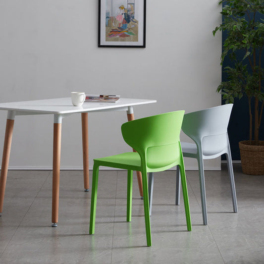 Scandinavian Plastic Dining Armless Chair Wingback Side Chair Clearhalo 'Dining Chairs' 'Dining Tables & Seating' 'dining_chair' 'furn' 'furn_dining_chair' 'Furniture' 'furniture_dining_chair' 'Kitchen & Dining Furniture' 4707554