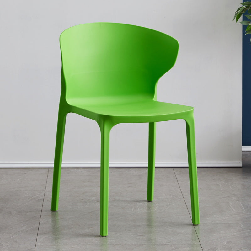 Scandinavian Plastic Dining Armless Chair Wingback Side Chair Green 1 Piece Clearhalo 'Dining Chairs' 'Dining Tables & Seating' 'dining_chair' 'furn' 'furn_dining_chair' 'Furniture' 'furniture_dining_chair' 'Kitchen & Dining Furniture' 4707556