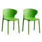 Scandinavian Plastic Dining Armless Chair Wingback Side Chair Green 2 Piece Set Clearhalo 'Dining Chairs' 'Dining Tables & Seating' 'dining_chair' 'furn' 'furn_dining_chair' 'Furniture' 'furniture_dining_chair' 'Kitchen & Dining Furniture' 4707559