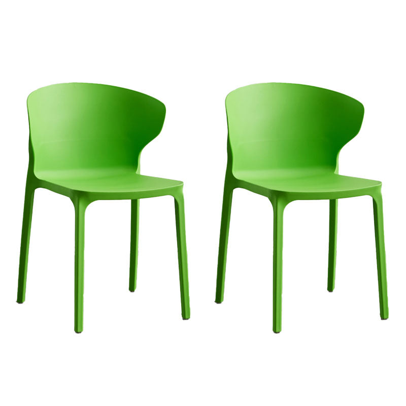 Scandinavian Plastic Dining Armless Chair Wingback Side Chair Green 2 Piece Set Clearhalo 'Dining Chairs' 'Dining Tables & Seating' 'dining_chair' 'furn' 'furn_dining_chair' 'Furniture' 'furniture_dining_chair' 'Kitchen & Dining Furniture' 4707559