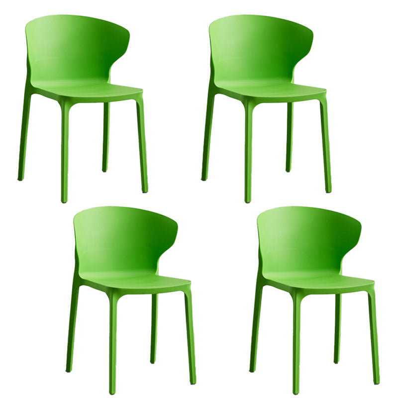 Scandinavian Plastic Dining Armless Chair Wingback Side Chair Green 4 Piece Set Clearhalo 'Dining Chairs' 'Dining Tables & Seating' 'dining_chair' 'furn' 'furn_dining_chair' 'Furniture' 'furniture_dining_chair' 'Kitchen & Dining Furniture' 4707561