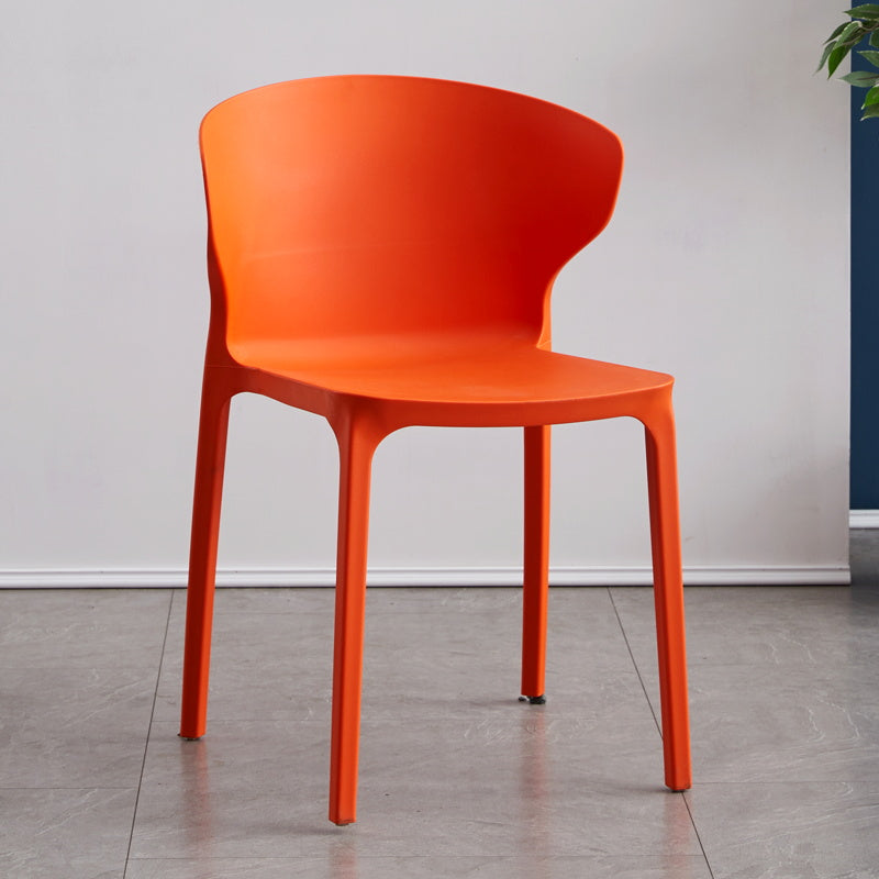 Scandinavian Plastic Dining Armless Chair Wingback Side Chair Orange 1 Piece Clearhalo 'Dining Chairs' 'Dining Tables & Seating' 'dining_chair' 'furn' 'furn_dining_chair' 'Furniture' 'furniture_dining_chair' 'Kitchen & Dining Furniture' 4707562