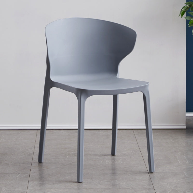 Scandinavian Plastic Dining Armless Chair Wingback Side Chair Dark Gray 1 Piece Clearhalo 'Dining Chairs' 'Dining Tables & Seating' 'dining_chair' 'furn' 'furn_dining_chair' 'Furniture' 'furniture_dining_chair' 'Kitchen & Dining Furniture' 4707575
