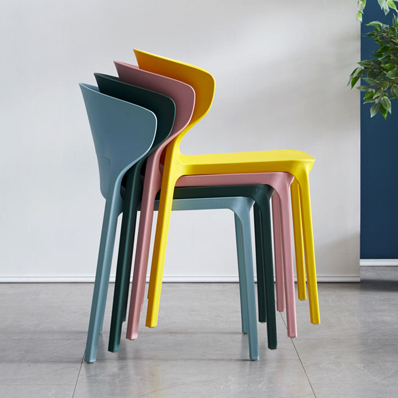 Scandinavian Plastic Dining Armless Chair Wingback Side Chair Clearhalo 'Dining Chairs' 'Dining Tables & Seating' 'dining_chair' 'furn' 'furn_dining_chair' 'Furniture' 'furniture_dining_chair' 'Kitchen & Dining Furniture' 4707576