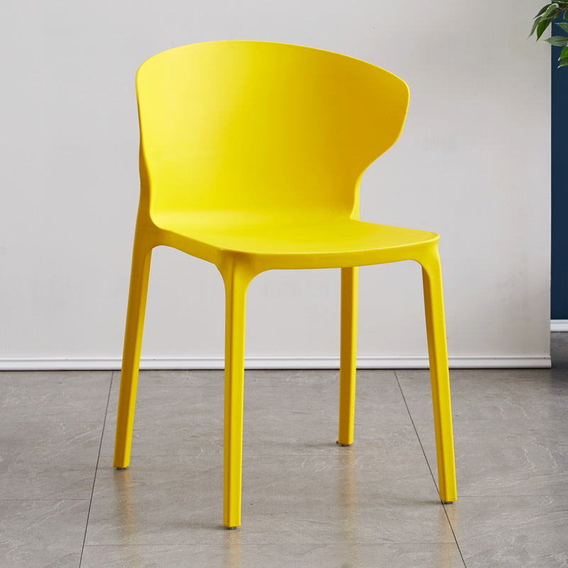 Scandinavian Plastic Dining Armless Chair Wingback Side Chair Yellow 1 Piece Clearhalo 'Dining Chairs' 'Dining Tables & Seating' 'dining_chair' 'furn' 'furn_dining_chair' 'Furniture' 'furniture_dining_chair' 'Kitchen & Dining Furniture' 4707580