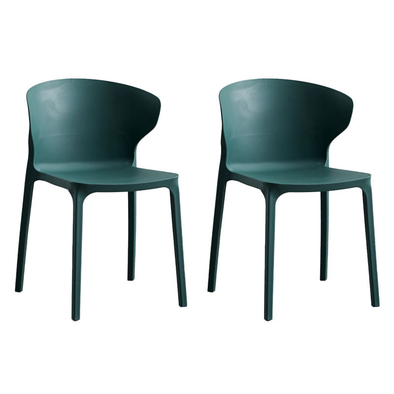 Scandinavian Plastic Dining Armless Chair Wingback Side Chair Blackish Green 2 Piece Set Clearhalo 'Dining Chairs' 'Dining Tables & Seating' 'dining_chair' 'furn' 'furn_dining_chair' 'Furniture' 'furniture_dining_chair' 'Kitchen & Dining Furniture' 4707584