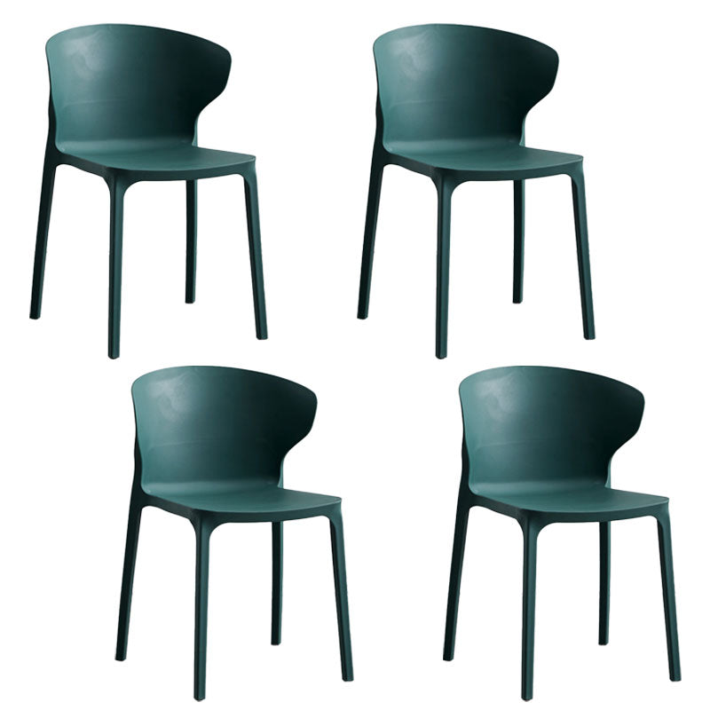 Scandinavian Plastic Dining Armless Chair Wingback Side Chair Blackish Green 4 Piece Set Clearhalo 'Dining Chairs' 'Dining Tables & Seating' 'dining_chair' 'furn' 'furn_dining_chair' 'Furniture' 'furniture_dining_chair' 'Kitchen & Dining Furniture' 4707585