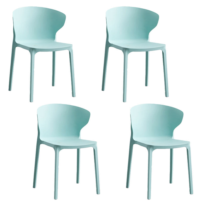 Scandinavian Plastic Dining Armless Chair Wingback Side Chair Blue 4 Piece Set Clearhalo 'Dining Chairs' 'Dining Tables & Seating' 'dining_chair' 'furn' 'furn_dining_chair' 'Furniture' 'furniture_dining_chair' 'Kitchen & Dining Furniture' 4707588