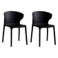 Scandinavian Plastic Dining Armless Chair Wingback Side Chair Black 2 Piece Set Clearhalo 'Dining Chairs' 'Dining Tables & Seating' 'dining_chair' 'furn' 'furn_dining_chair' 'Furniture' 'furniture_dining_chair' 'Kitchen & Dining Furniture' 4707590