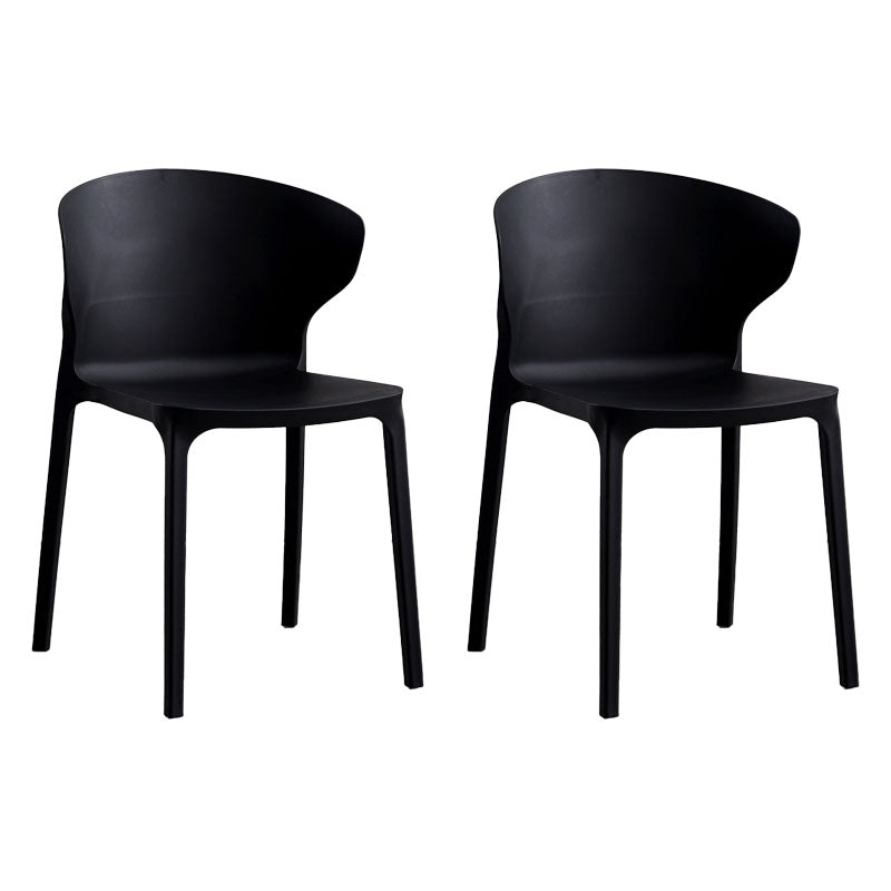 Scandinavian Plastic Dining Armless Chair Wingback Side Chair Black 2 Piece Set Clearhalo 'Dining Chairs' 'Dining Tables & Seating' 'dining_chair' 'furn' 'furn_dining_chair' 'Furniture' 'furniture_dining_chair' 'Kitchen & Dining Furniture' 4707590