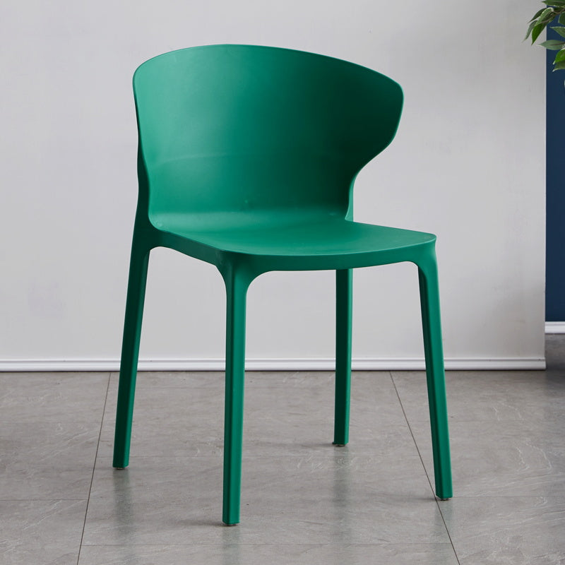 Scandinavian Plastic Dining Armless Chair Wingback Side Chair Dark Green 1 Piece Clearhalo 'Dining Chairs' 'Dining Tables & Seating' 'dining_chair' 'furn' 'furn_dining_chair' 'Furniture' 'furniture_dining_chair' 'Kitchen & Dining Furniture' 4707592
