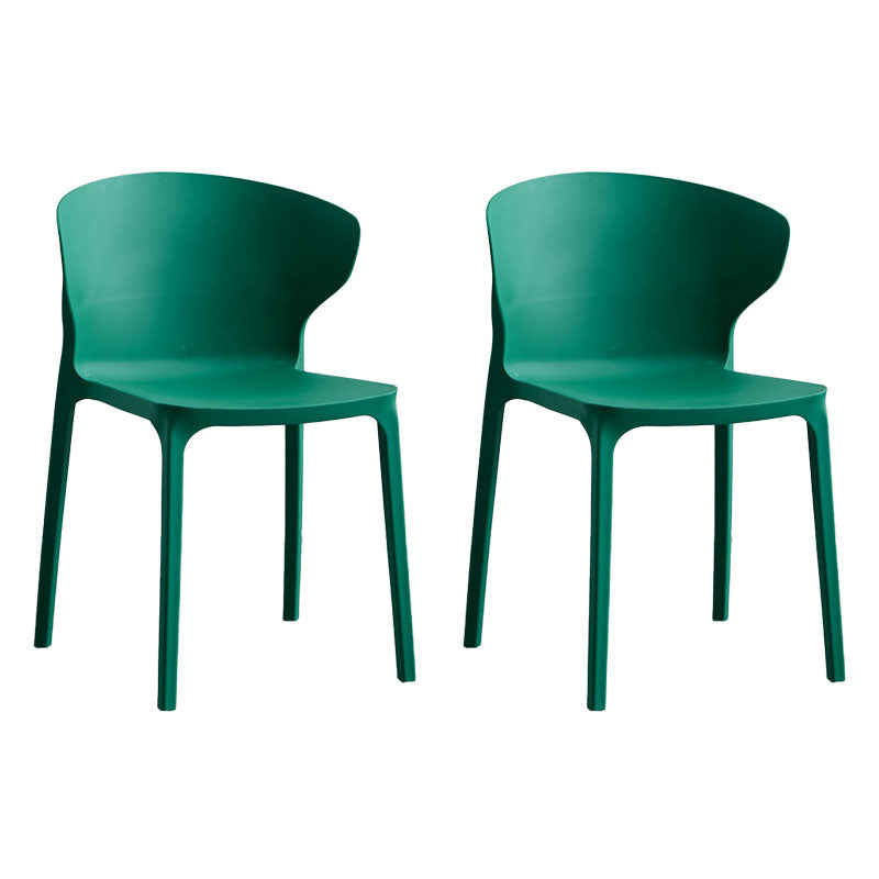 Scandinavian Plastic Dining Armless Chair Wingback Side Chair Dark Green 2 Piece Set Clearhalo 'Dining Chairs' 'Dining Tables & Seating' 'dining_chair' 'furn' 'furn_dining_chair' 'Furniture' 'furniture_dining_chair' 'Kitchen & Dining Furniture' 4707593
