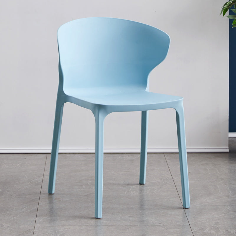 Scandinavian Plastic Dining Armless Chair Wingback Side Chair Light Blue 1 Piece Clearhalo 'Dining Chairs' 'Dining Tables & Seating' 'dining_chair' 'furn' 'furn_dining_chair' 'Furniture' 'furniture_dining_chair' 'Kitchen & Dining Furniture' 4707595