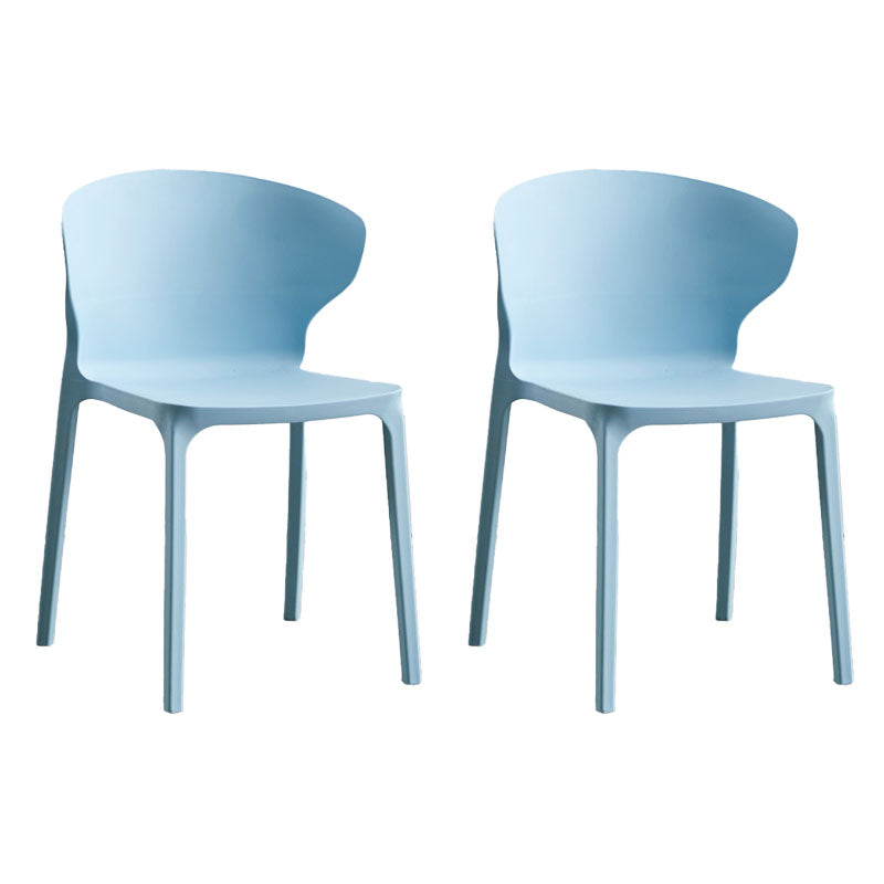 Scandinavian Plastic Dining Armless Chair Wingback Side Chair Light Blue 2 Piece Set Clearhalo 'Dining Chairs' 'Dining Tables & Seating' 'dining_chair' 'furn' 'furn_dining_chair' 'Furniture' 'furniture_dining_chair' 'Kitchen & Dining Furniture' 4707596