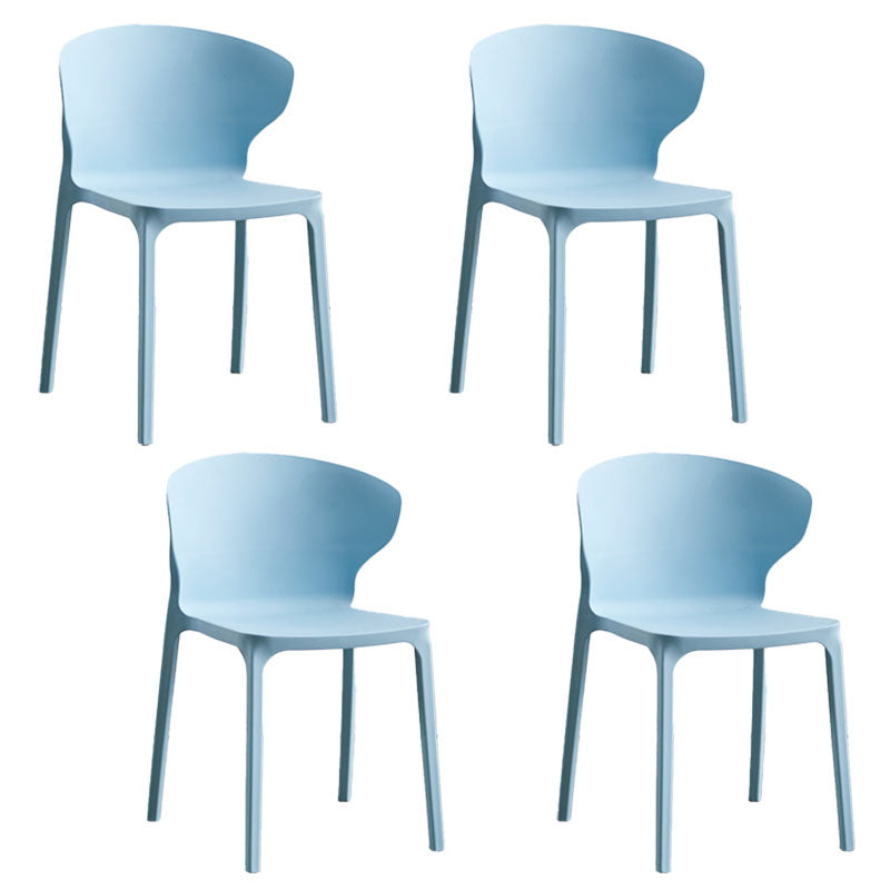 Scandinavian Plastic Dining Armless Chair Wingback Side Chair Light Blue 4 Piece Set Clearhalo 'Dining Chairs' 'Dining Tables & Seating' 'dining_chair' 'furn' 'furn_dining_chair' 'Furniture' 'furniture_dining_chair' 'Kitchen & Dining Furniture' 4707597