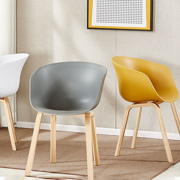 Contemporary Dining Chair Arm Chairs with Wooden Legs for Kitchen Clearhalo 'Dining Chairs' 'Dining Tables & Seating' 'dining_chair' 'Furniture' 'furniture_dining_chair' 'Kitchen & Dining Furniture' 4707599