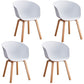 Contemporary Dining Chair Arm Chairs with Wooden Legs for Kitchen White Set of 4 Clearhalo 'Dining Chairs' 'Dining Tables & Seating' 'dining_chair' 'Furniture' 'furniture_dining_chair' 'Kitchen & Dining Furniture' 4707600