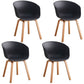 Contemporary Dining Chair Arm Chairs with Wooden Legs for Kitchen Black Set of 4 Clearhalo 'Dining Chairs' 'Dining Tables & Seating' 'dining_chair' 'Furniture' 'furniture_dining_chair' 'Kitchen & Dining Furniture' 4707601