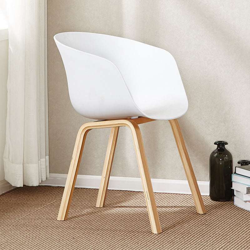 Contemporary Dining Chair Arm Chairs with Wooden Legs for Kitchen Clearhalo 'Dining Chairs' 'Dining Tables & Seating' 'dining_chair' 'Furniture' 'furniture_dining_chair' 'Kitchen & Dining Furniture' 4707602