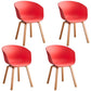 Contemporary Dining Chair Arm Chairs with Wooden Legs for Kitchen Red Set of 4 Clearhalo 'Dining Chairs' 'Dining Tables & Seating' 'dining_chair' 'Furniture' 'furniture_dining_chair' 'Kitchen & Dining Furniture' 4707611