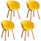 Contemporary Dining Chair Arm Chairs with Wooden Legs for Kitchen Yellow Set of 4 Clearhalo 'Dining Chairs' 'Dining Tables & Seating' 'dining_chair' 'Furniture' 'furniture_dining_chair' 'Kitchen & Dining Furniture' 4707613