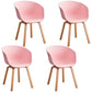 Contemporary Dining Chair Arm Chairs with Wooden Legs for Kitchen Pink Set of 4 Clearhalo 'Dining Chairs' 'Dining Tables & Seating' 'dining_chair' 'Furniture' 'furniture_dining_chair' 'Kitchen & Dining Furniture' 4707615