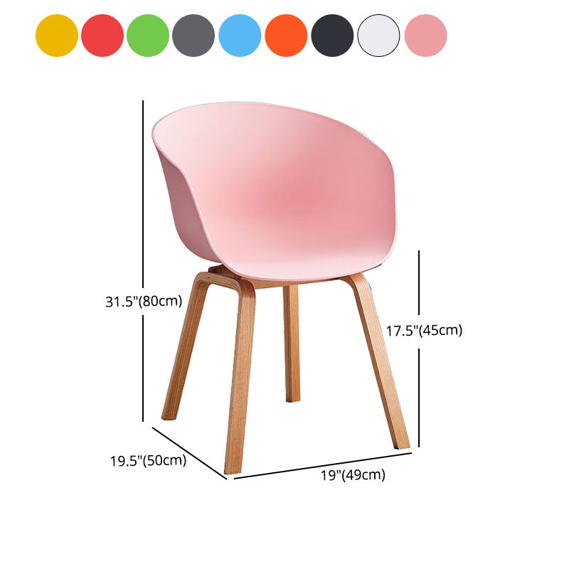 Contemporary Dining Chair Arm Chairs with Wooden Legs for Kitchen Clearhalo 'Dining Chairs' 'Dining Tables & Seating' 'dining_chair' 'Furniture' 'furniture_dining_chair' 'Kitchen & Dining Furniture' 4707617