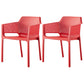 Scandinavian Plastic Kitchen Dining Room Arm Chair Solid Back Chair Red Set of 2 Clearhalo 'Dining Chairs' 'Dining Tables & Seating' 'dining_chair' 'Furniture' 'furniture_dining_chair' 'Kitchen & Dining Furniture' 4707620