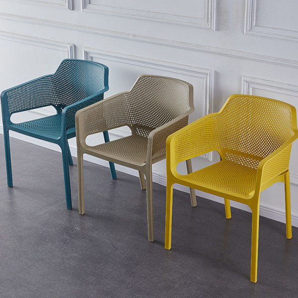 Scandinavian Plastic Kitchen Dining Room Arm Chair Solid Back Chair Clearhalo 'Dining Chairs' 'Dining Tables & Seating' 'dining_chair' 'Furniture' 'furniture_dining_chair' 'Kitchen & Dining Furniture' 4707622