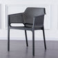 Scandinavian Plastic Kitchen Dining Room Arm Chair Solid Back Chair Black 1 Piece Clearhalo 'Dining Chairs' 'Dining Tables & Seating' 'dining_chair' 'Furniture' 'furniture_dining_chair' 'Kitchen & Dining Furniture' 4707631