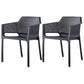 Scandinavian Plastic Kitchen Dining Room Arm Chair Solid Back Chair Black Set of 2 Clearhalo 'Dining Chairs' 'Dining Tables & Seating' 'dining_chair' 'Furniture' 'furniture_dining_chair' 'Kitchen & Dining Furniture' 4707632