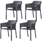 Scandinavian Plastic Kitchen Dining Room Arm Chair Solid Back Chair Black Set of 4 Clearhalo 'Dining Chairs' 'Dining Tables & Seating' 'dining_chair' 'Furniture' 'furniture_dining_chair' 'Kitchen & Dining Furniture' 4707634