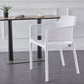 Scandinavian Plastic Kitchen Dining Room Arm Chair Solid Back Chair Clearhalo 'Dining Chairs' 'Dining Tables & Seating' 'dining_chair' 'Furniture' 'furniture_dining_chair' 'Kitchen & Dining Furniture' 4707640