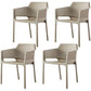 Scandinavian Plastic Kitchen Dining Room Arm Chair Solid Back Chair Camel Set of 4 Clearhalo 'Dining Chairs' 'Dining Tables & Seating' 'dining_chair' 'Furniture' 'furniture_dining_chair' 'Kitchen & Dining Furniture' 4707641