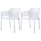 Scandinavian Plastic Kitchen Dining Room Arm Chair Solid Back Chair White Set of 2 Clearhalo 'Dining Chairs' 'Dining Tables & Seating' 'dining_chair' 'Furniture' 'furniture_dining_chair' 'Kitchen & Dining Furniture' 4707643