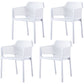 Scandinavian Plastic Kitchen Dining Room Arm Chair Solid Back Chair White Set of 4 Clearhalo 'Dining Chairs' 'Dining Tables & Seating' 'dining_chair' 'Furniture' 'furniture_dining_chair' 'Kitchen & Dining Furniture' 4707644