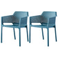 Scandinavian Plastic Kitchen Dining Room Arm Chair Solid Back Chair Peacock Blue Set of 2 Clearhalo 'Dining Chairs' 'Dining Tables & Seating' 'dining_chair' 'Furniture' 'furniture_dining_chair' 'Kitchen & Dining Furniture' 4707646