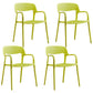Modern Stackable Chair Dining Arm Open Back Chairs with Plastic Legs for Kitchen Yellow 4 Piece Set Clearhalo 'Dining Chairs' 'Dining Tables & Seating' 'dining_chair' 'furn' 'furn_dining_chair' 'Furniture' 'furniture_dining_chair' 'Kitchen & Dining Furniture' 4707653
