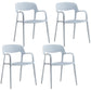 Modern Stackable Chair Dining Arm Open Back Chairs with Plastic Legs for Kitchen White 4 Piece Set Clearhalo 'Dining Chairs' 'Dining Tables & Seating' 'dining_chair' 'furn' 'furn_dining_chair' 'Furniture' 'furniture_dining_chair' 'Kitchen & Dining Furniture' 4707659