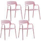 Modern Stackable Chair Dining Arm Open Back Chairs with Plastic Legs for Kitchen Pink 4 Piece Set Clearhalo 'Dining Chairs' 'Dining Tables & Seating' 'dining_chair' 'furn' 'furn_dining_chair' 'Furniture' 'furniture_dining_chair' 'Kitchen & Dining Furniture' 4707664