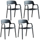 Modern Stackable Chair Dining Arm Open Back Chairs with Plastic Legs for Kitchen Black 4 Piece Set Clearhalo 'Dining Chairs' 'Dining Tables & Seating' 'dining_chair' 'furn' 'furn_dining_chair' 'Furniture' 'furniture_dining_chair' 'Kitchen & Dining Furniture' 4707669