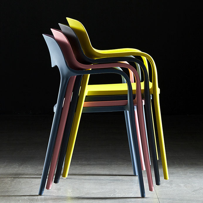 Modern Stackable Chair Dining Arm Open Back Chairs with Plastic Legs for Kitchen Clearhalo 'Dining Chairs' 'Dining Tables & Seating' 'dining_chair' 'furn' 'furn_dining_chair' 'Furniture' 'furniture_dining_chair' 'Kitchen & Dining Furniture' 4707671