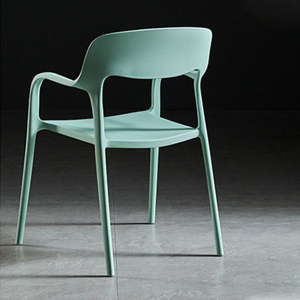 Modern Stackable Chair Dining Arm Open Back Chairs with Plastic Legs for Kitchen Clearhalo 'Dining Chairs' 'Dining Tables & Seating' 'dining_chair' 'furn' 'furn_dining_chair' 'Furniture' 'furniture_dining_chair' 'Kitchen & Dining Furniture' 4707673