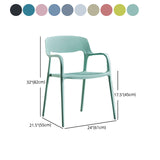 Modern Stackable Chair Dining Arm Open Back Chairs with Plastic Legs for Kitchen Clearhalo 'Dining Chairs' 'Dining Tables & Seating' 'dining_chair' 'furn' 'furn_dining_chair' 'Furniture' 'furniture_dining_chair' 'Kitchen & Dining Furniture' 4707674