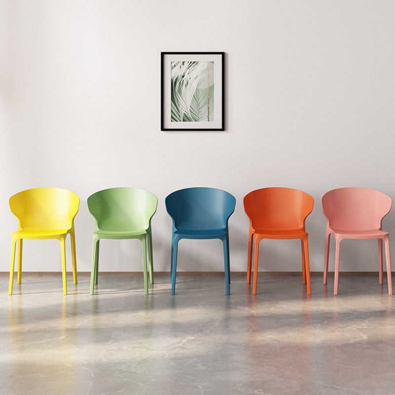 Contemporary Stacking Wingback Side Chair Matte Finish Plastic Dining Chair Clearhalo 'Dining Chairs' 'Dining Tables & Seating' 'dining_chair' 'furn' 'furn_dining_chair' 'Furniture' 'furniture_dining_chair' 'Kitchen & Dining Furniture' 4707675