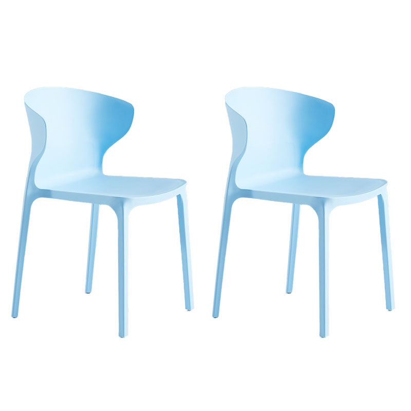 Contemporary Stacking Wingback Side Chair Matte Finish Plastic Dining Chair Light Blue 2 Piece Set Clearhalo 'Dining Chairs' 'Dining Tables & Seating' 'dining_chair' 'furn' 'furn_dining_chair' 'Furniture' 'furniture_dining_chair' 'Kitchen & Dining Furniture' 4707677