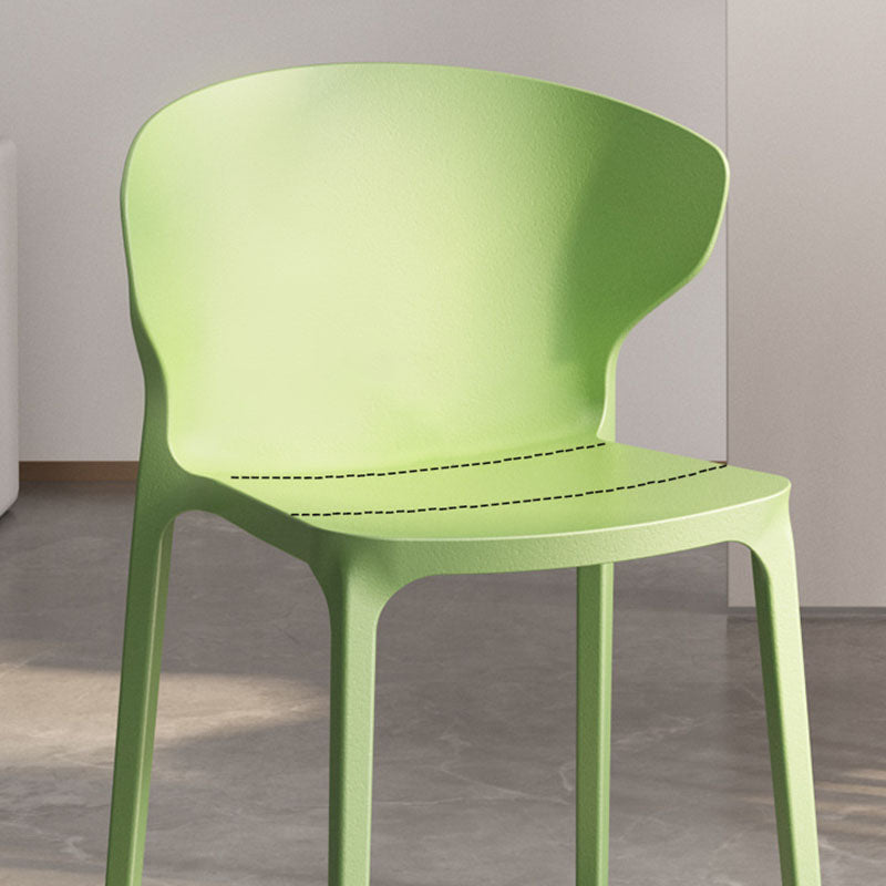 Contemporary Stacking Wingback Side Chair Matte Finish Plastic Dining Chair Clearhalo 'Dining Chairs' 'Dining Tables & Seating' 'dining_chair' 'furn' 'furn_dining_chair' 'Furniture' 'furniture_dining_chair' 'Kitchen & Dining Furniture' 4707687