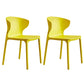 Contemporary Stacking Wingback Side Chair Matte Finish Plastic Dining Chair Yellow 2 Piece Set Clearhalo 'Dining Chairs' 'Dining Tables & Seating' 'dining_chair' 'furn' 'furn_dining_chair' 'Furniture' 'furniture_dining_chair' 'Kitchen & Dining Furniture' 4707690