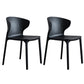 Contemporary Stacking Wingback Side Chair Matte Finish Plastic Dining Chair Black 2 Piece Set Clearhalo 'Dining Chairs' 'Dining Tables & Seating' 'dining_chair' 'furn' 'furn_dining_chair' 'Furniture' 'furniture_dining_chair' 'Kitchen & Dining Furniture' 4707695