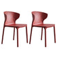 Contemporary Stacking Wingback Side Chair Matte Finish Plastic Dining Chair Burgundy 2 Piece Set Clearhalo 'Dining Chairs' 'Dining Tables & Seating' 'dining_chair' 'furn' 'furn_dining_chair' 'Furniture' 'furniture_dining_chair' 'Kitchen & Dining Furniture' 4707697